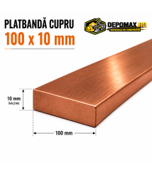 Platbanda cupru 100 x 10 mm – lungime 4 metri – EN Cu-ETP Platbanda cupru 100 x 10 mm – lungime 4 metri – EN Cu-ETP